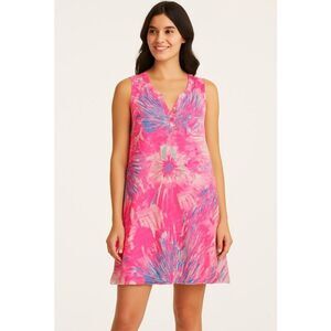 Lilly Pulitzer Essie Dress Pink Blue M